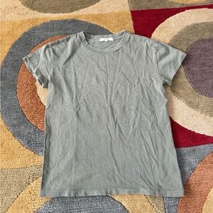 MAX Clothing Olive Green Distressed Tee Shirt Organic 100% Pima Cotton Size XS